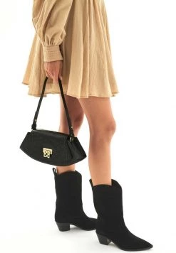 Angebote 🔥 Kazar Damen ROSEAU - Cowboy-/Bikerstiefelette - Black 😉