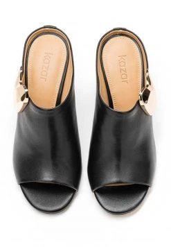 Auslauf ⌛ Kazar Damen VICKY - Pantolette Hoch - Black 😀 -Kazar Verkaufsgeschäft 9dff20d1ab0f410484d3ccaf4d46ffeb